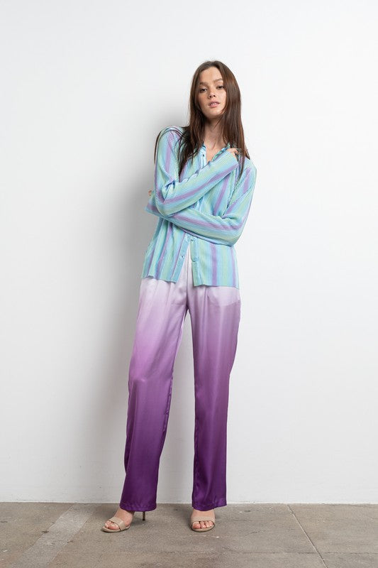 Pantalón de vestir de satín TIE-DYE