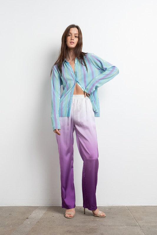Pantalón de vestir de satín TIE-DYE