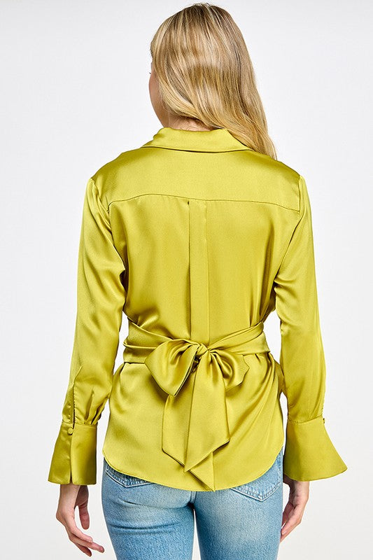Camisa corta de satín