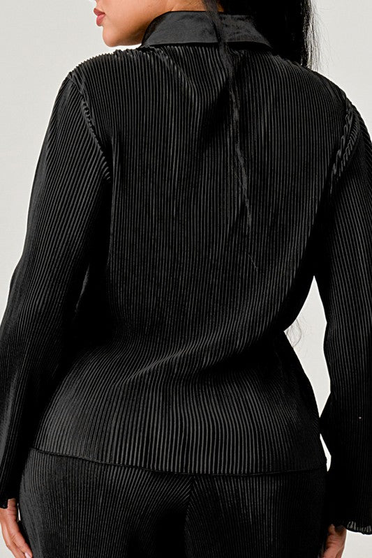 Set plisado de pantalón y blusa