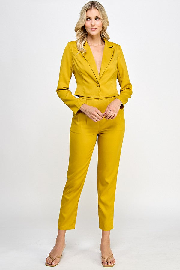 Set de pantalón y blazer corto