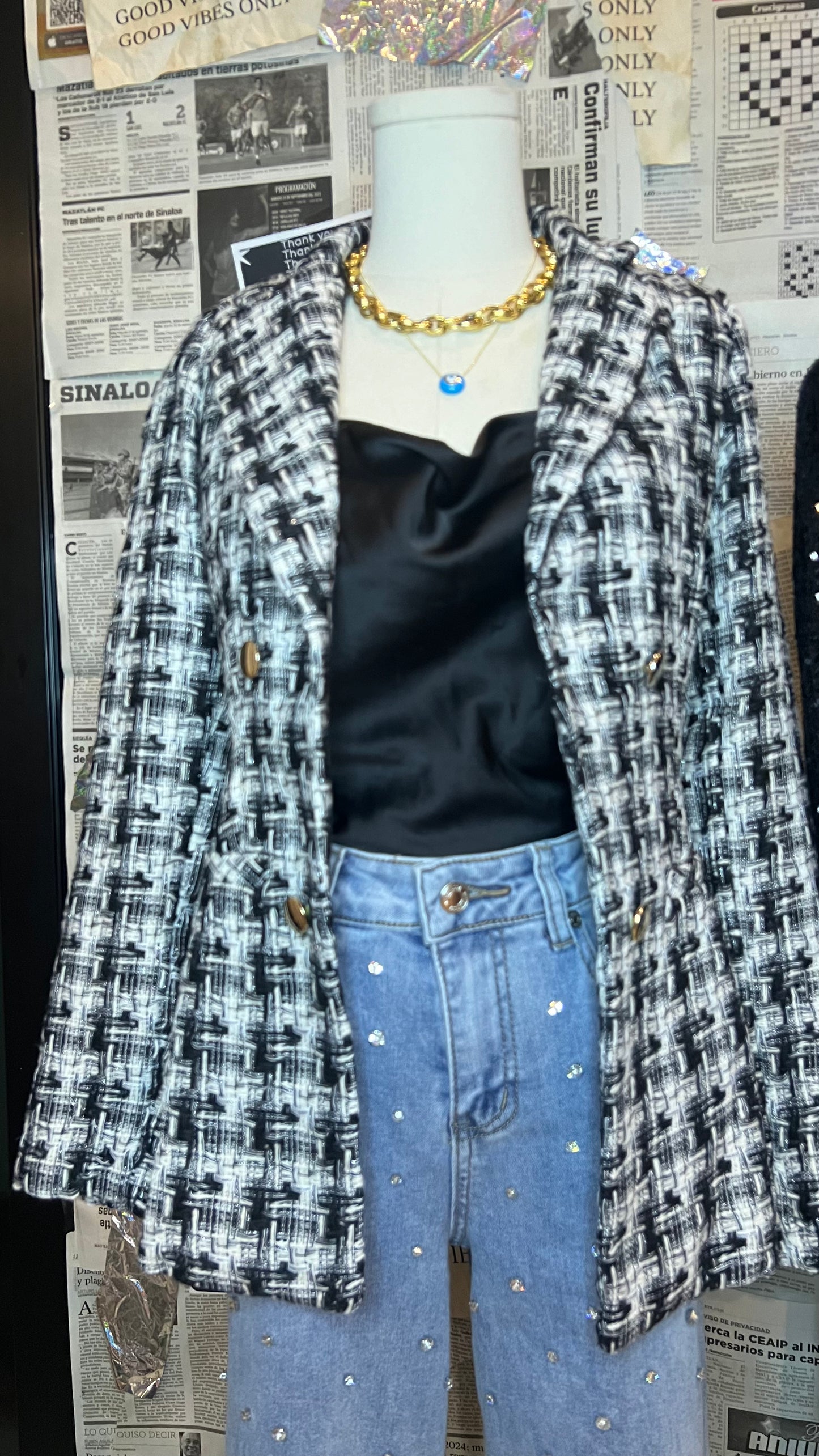 Blazer de tejido tipo buclé