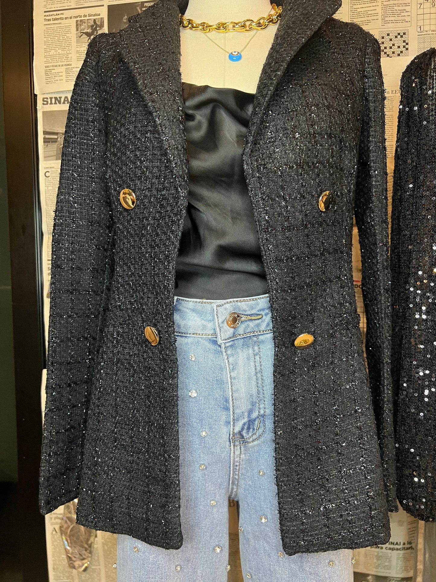Blazer de tejido tipo buclé