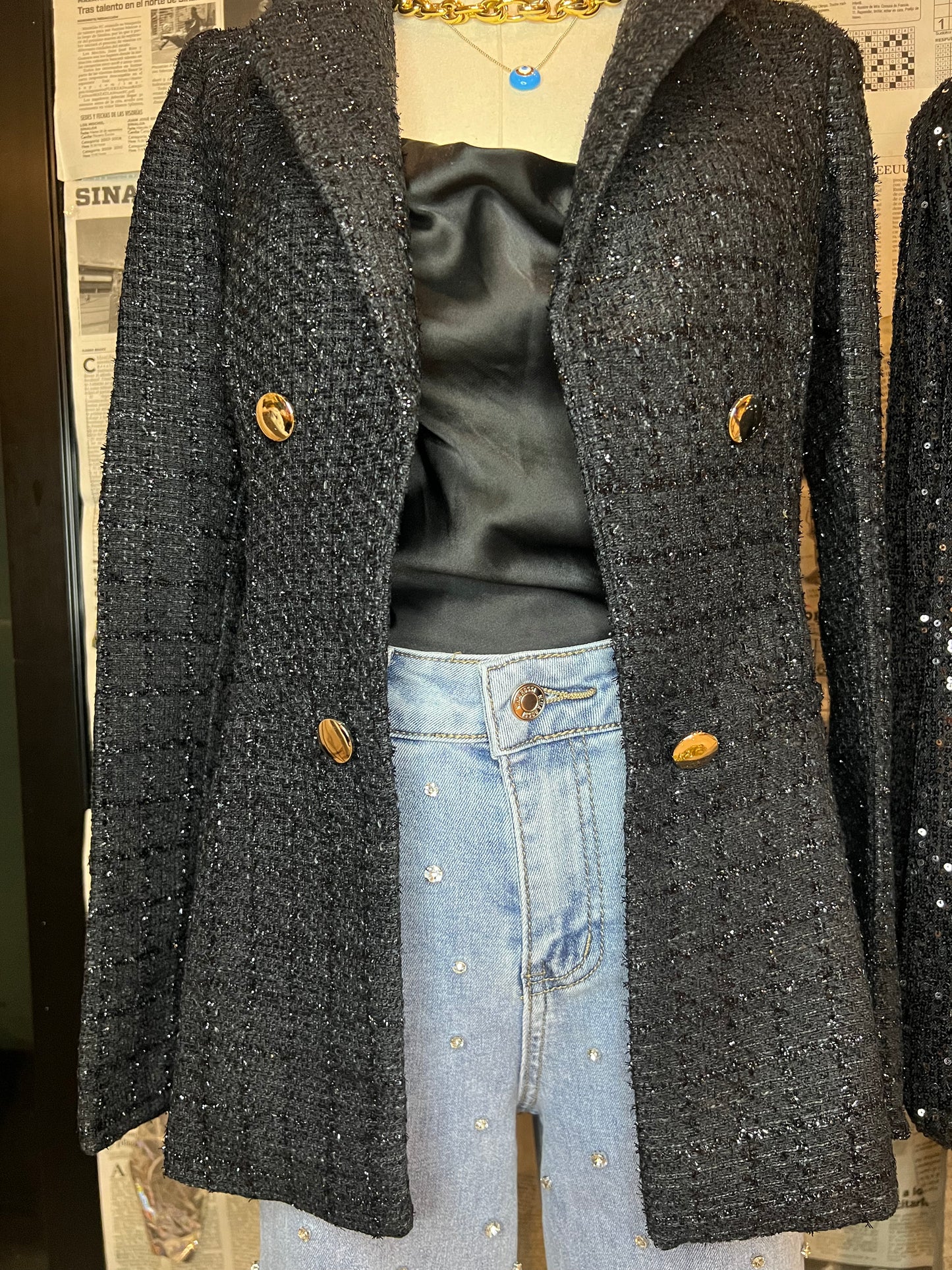 Blazer de tejido tipo buclé