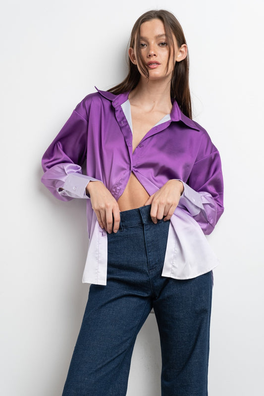Camisa de satén tie dye